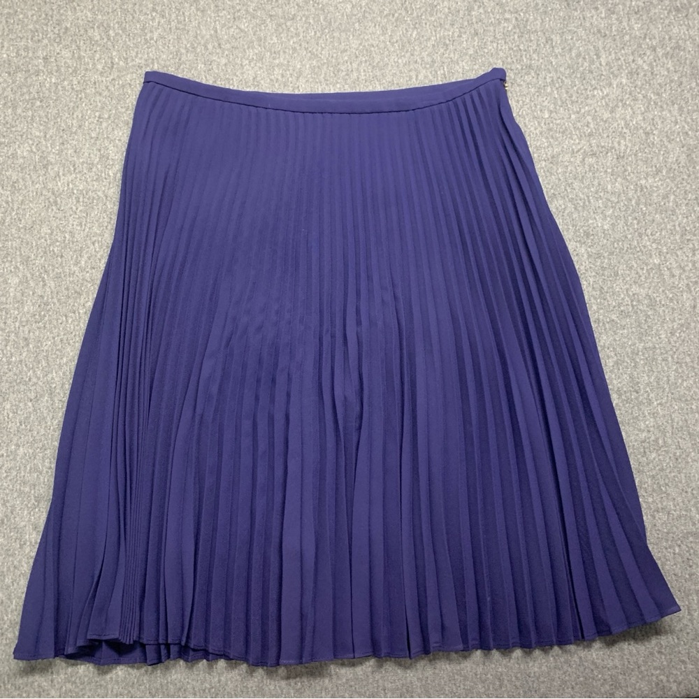 Lauren Ralph Lauren Pleated Side Zip Skirt Women's Purple - Size 14